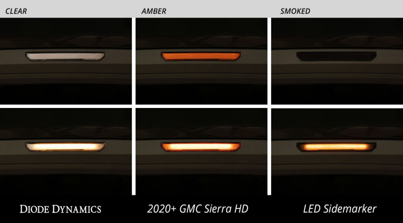 GMC Sierra 3500 HD Side Marker Light Assembly - Diode Dynamics - LED Sidemarkers + Sequential Turn Signal - Amber - `20-`21